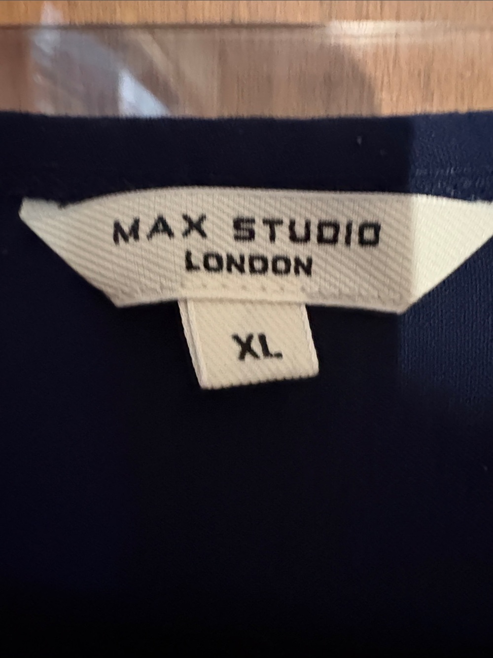 Max Studio Navy Blue V-Neck Long Sleeve Dress - Picture 3 of 5